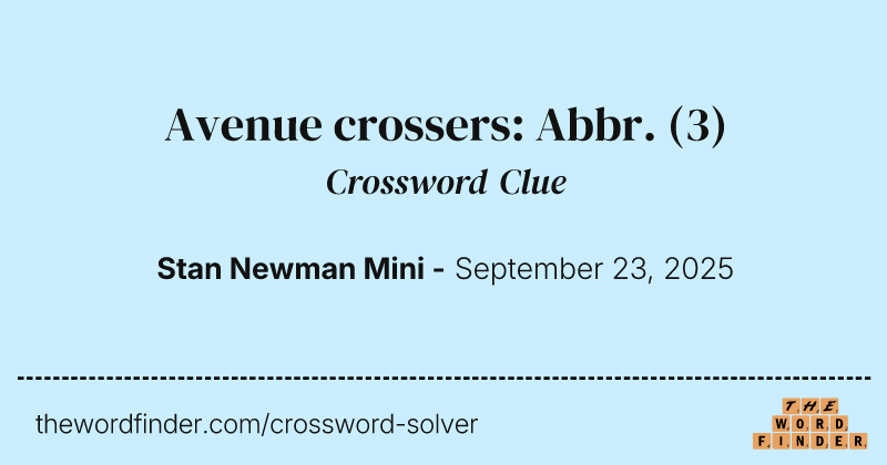 Avenue crossers: Abbr. crossword clue image