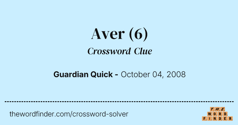 Aver crossword clue image