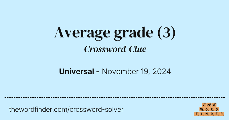 Average grade crossword clue image