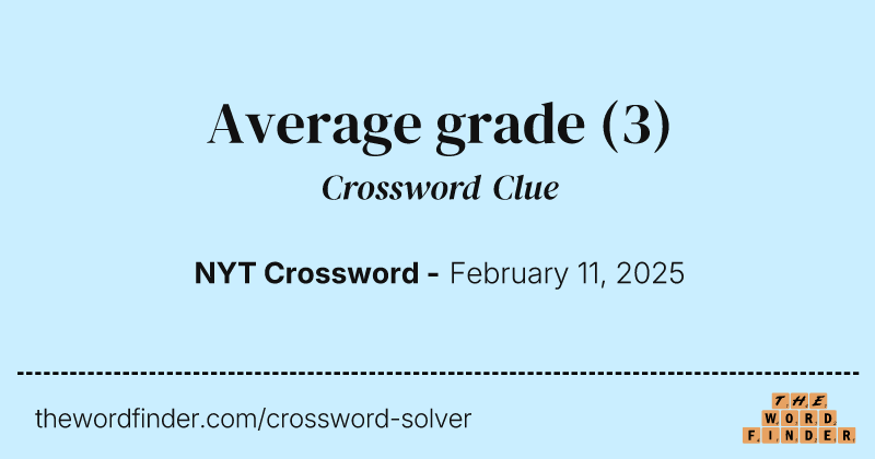 Average grade crossword clue image