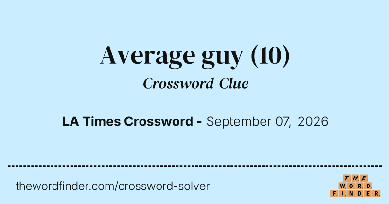 Average guy crossword clue image