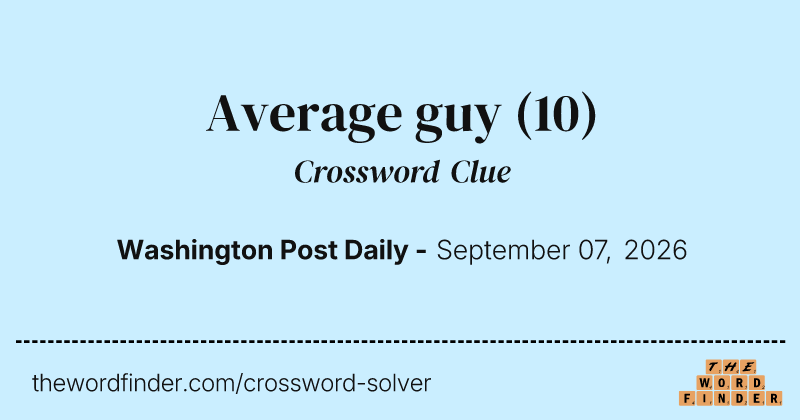 Average guy crossword clue image
