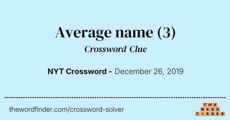 Average name crossword clue image