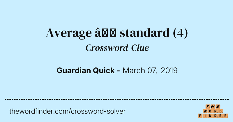 Average — standard crossword clue image