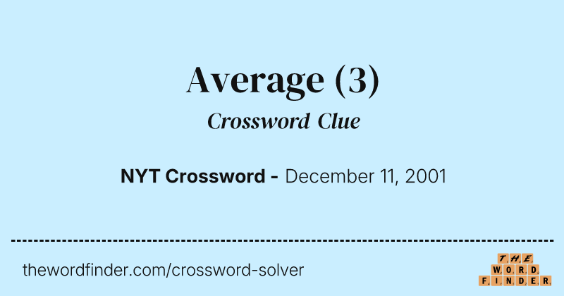 Average crossword clue image