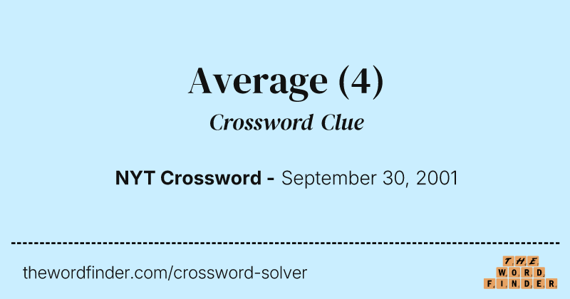 Average crossword clue image