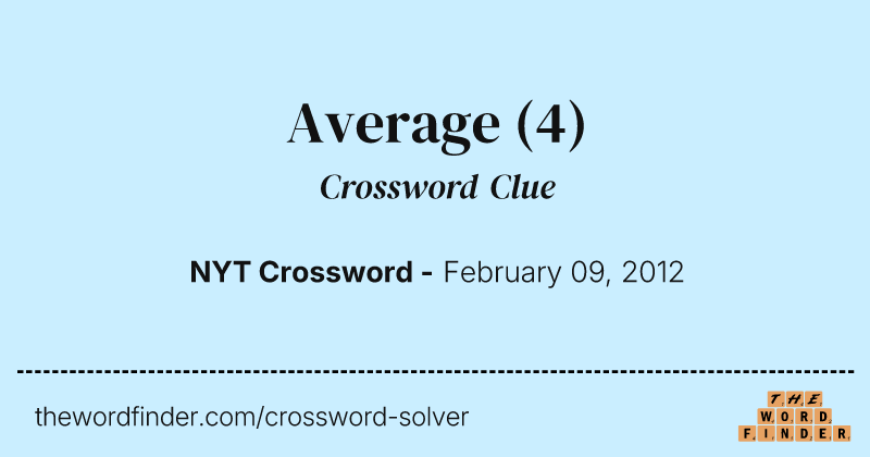 Average crossword clue image