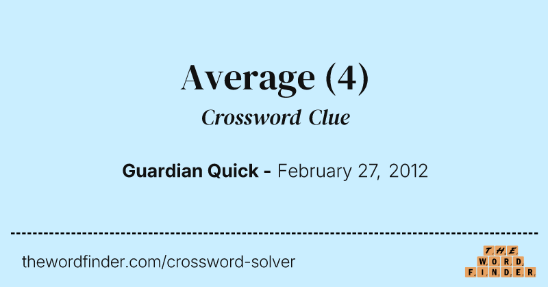 Average crossword clue image
