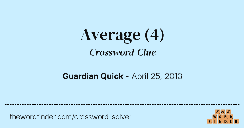 Average crossword clue image