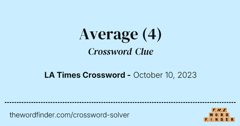 Average crossword clue image