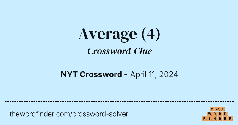 Average crossword clue image