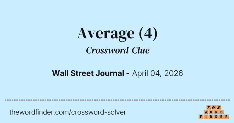 Average crossword clue image