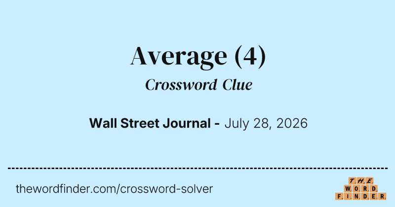 Average crossword clue image