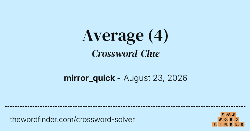 Average crossword clue image