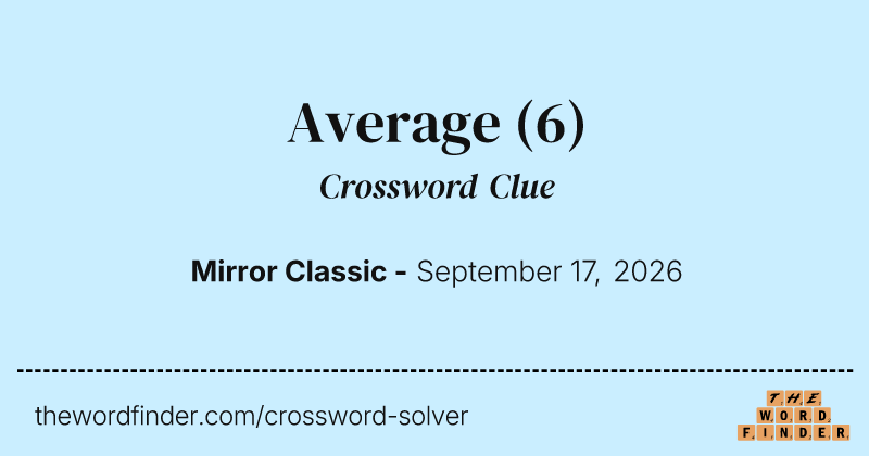 Average crossword clue image