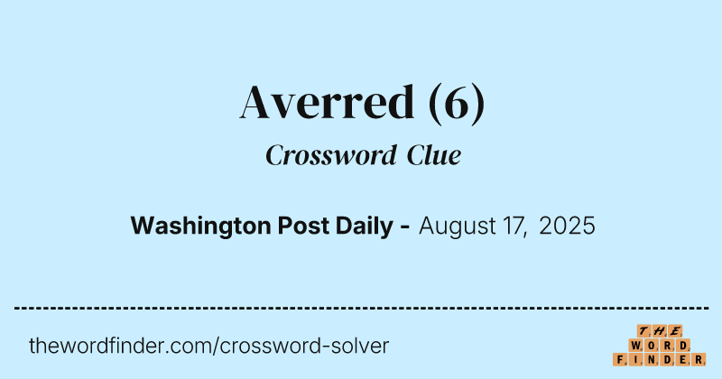 Averred crossword clue image