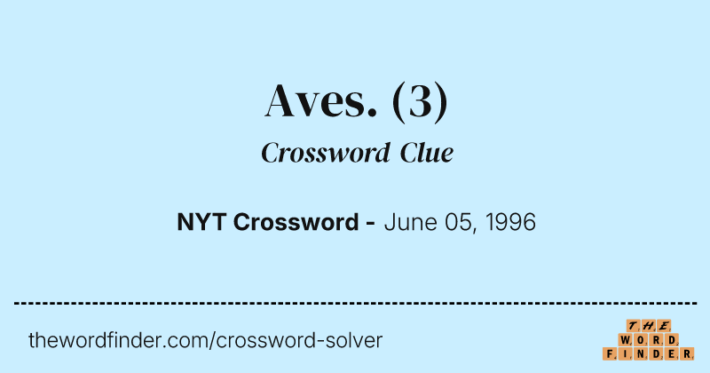 Aves. crossword clue image