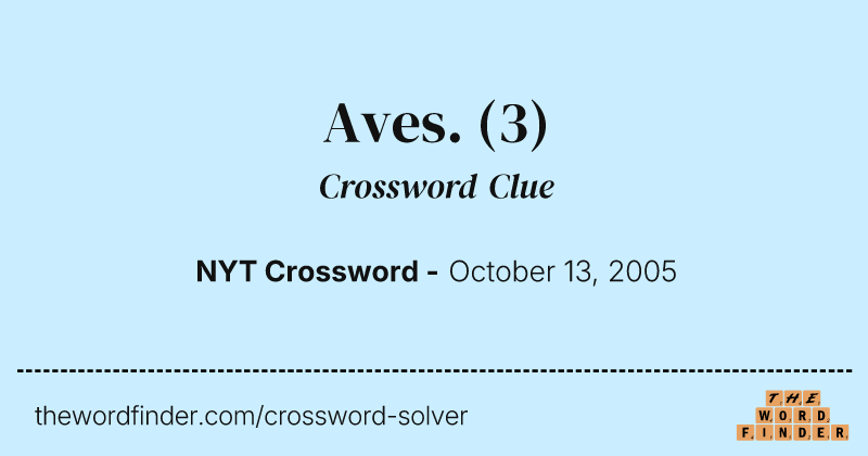 Aves. crossword clue image