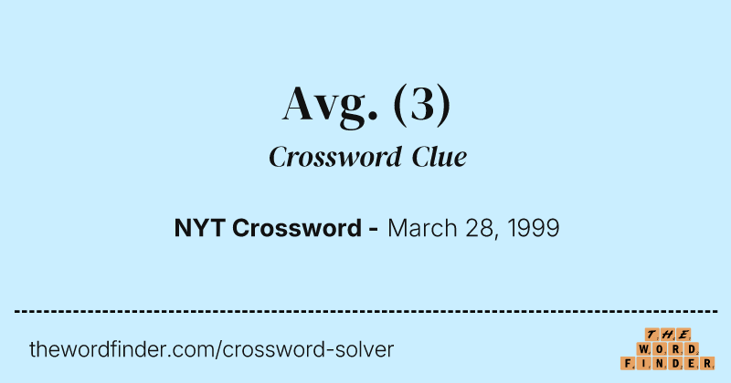 Avg. crossword clue image