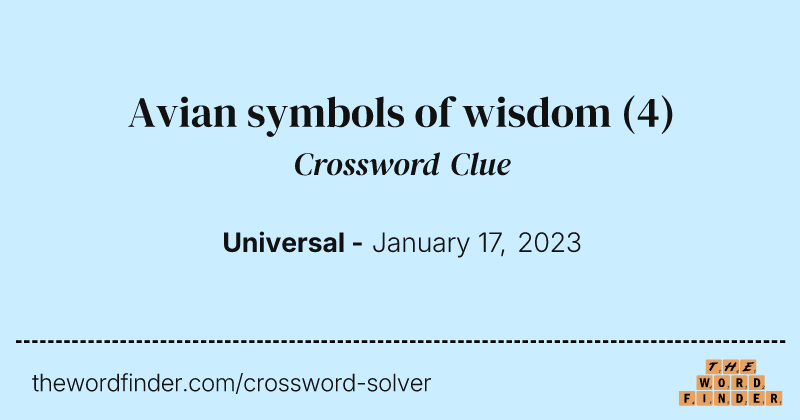 Avian symbols of wisdom crossword clue image