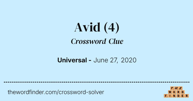 Avid crossword clue image