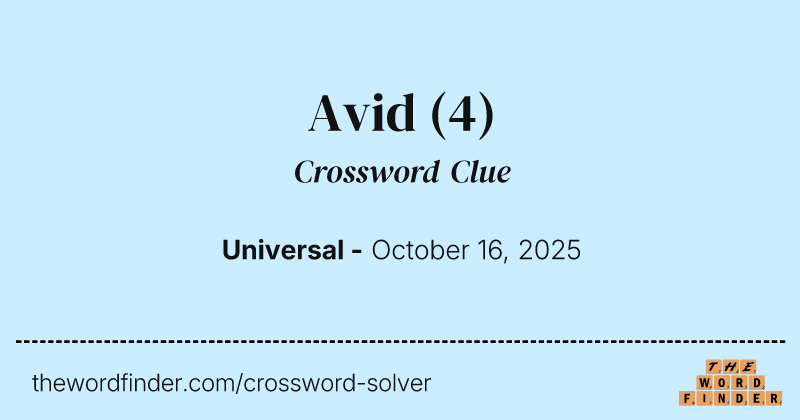 Avid crossword clue image