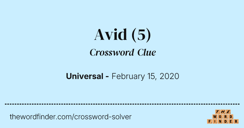 Avid crossword clue image