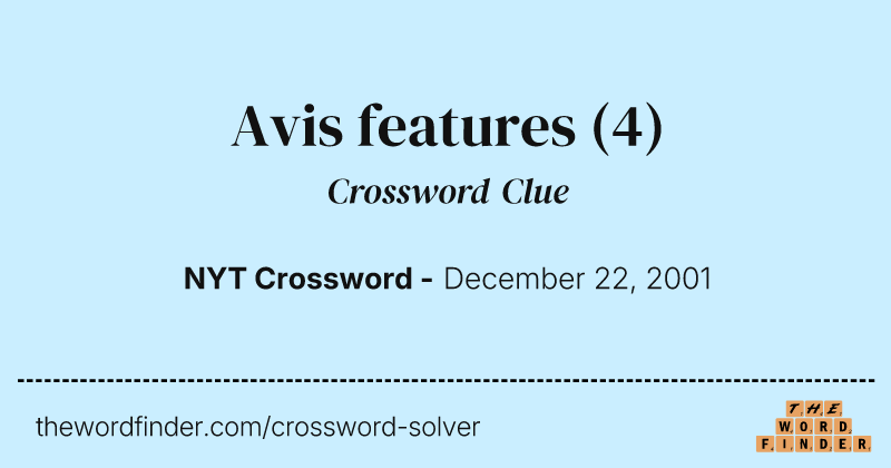 Avis features crossword clue image