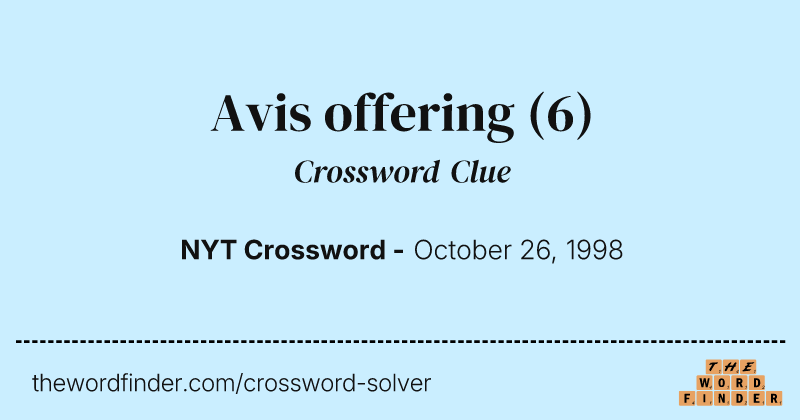 Avis offering crossword clue image