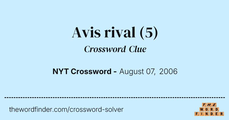 Avis rival crossword clue image