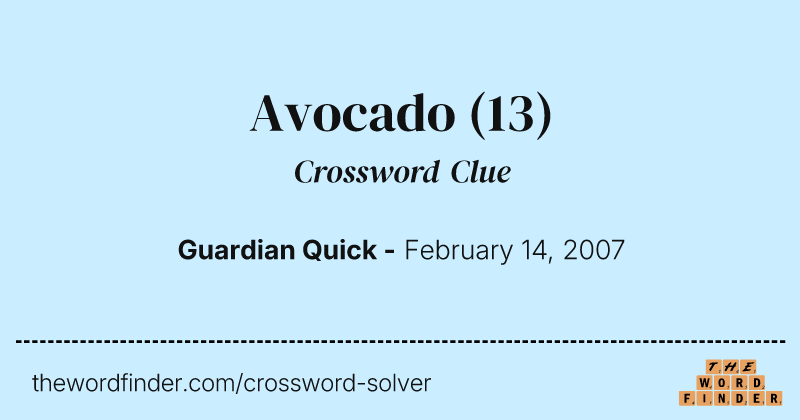 Avocado crossword clue image