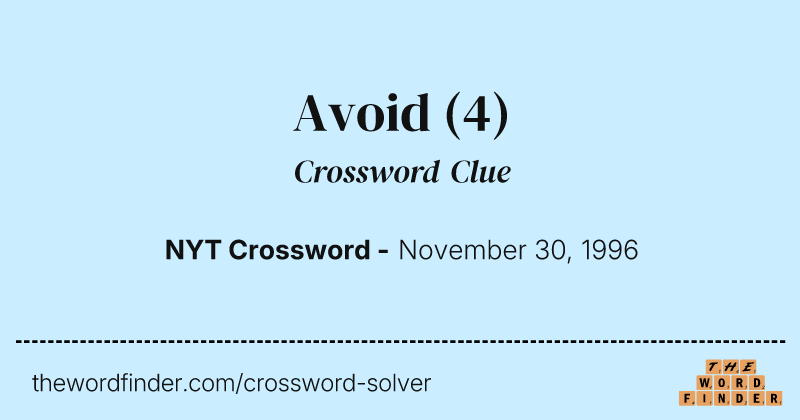 Avoid crossword clue image