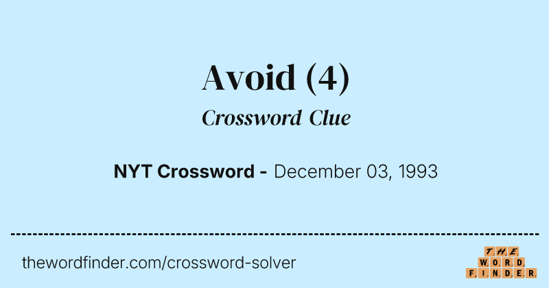 Avoid crossword clue image