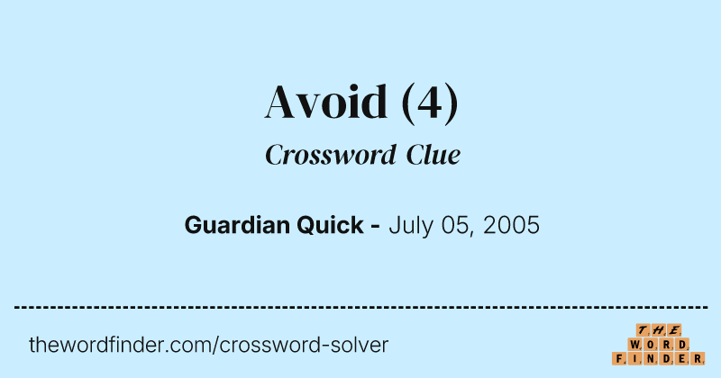 Avoid crossword clue image