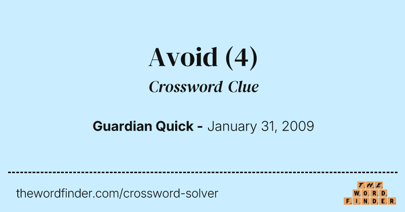 Avoid crossword clue image