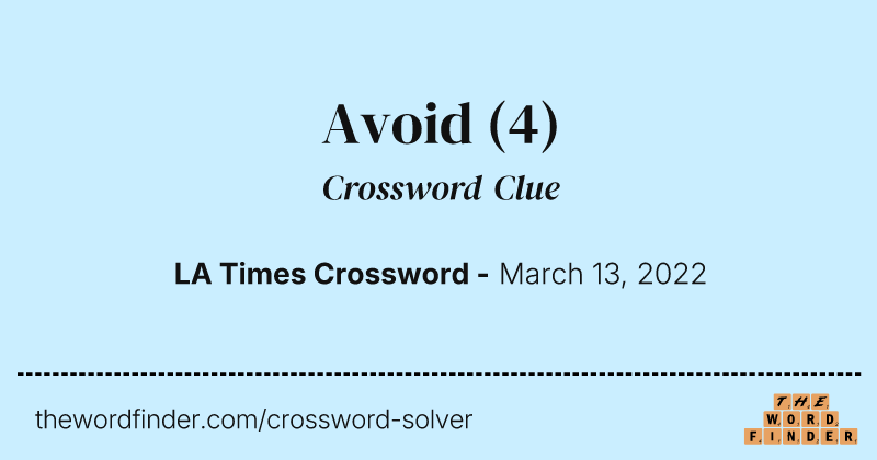 Avoid crossword clue image