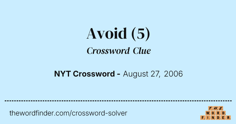 Avoid crossword clue image