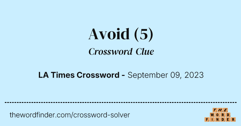 Avoid crossword clue image