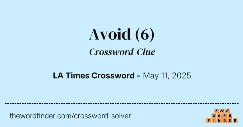 Avoid crossword clue image