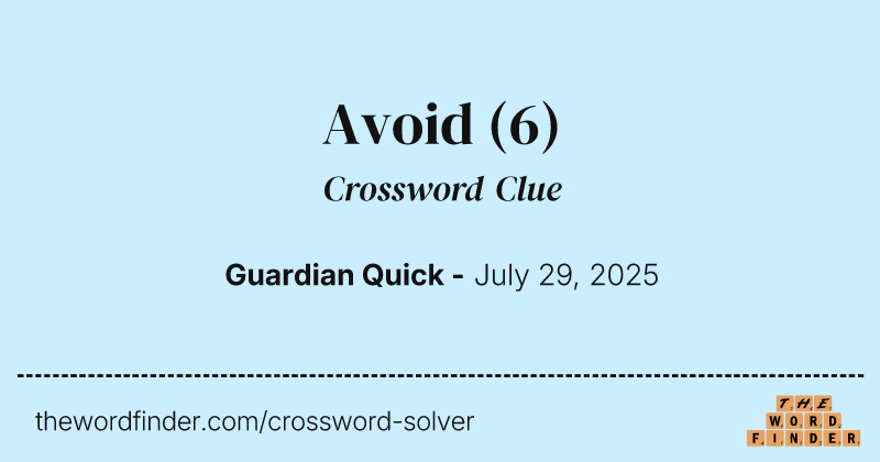 Avoid crossword clue image