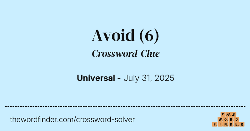 Avoid crossword clue image