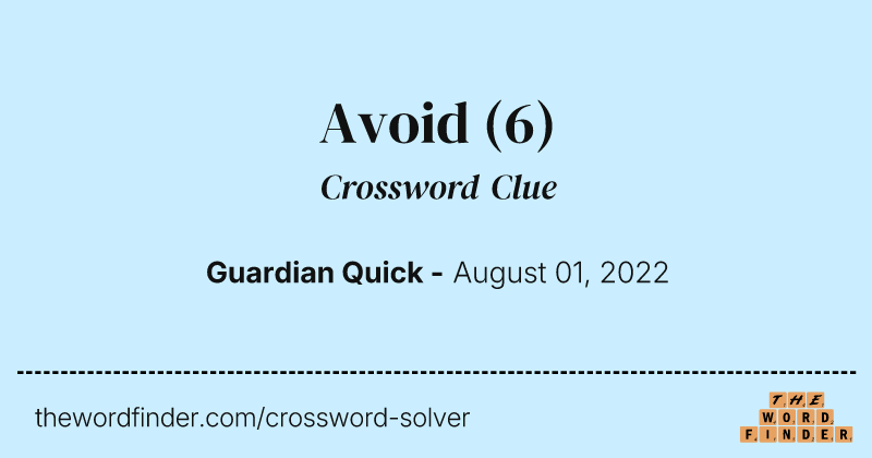 Avoid crossword clue image