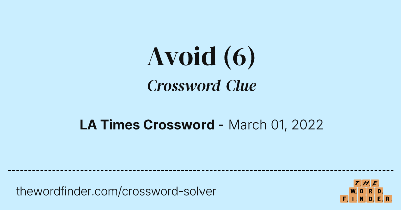 Avoid crossword clue image