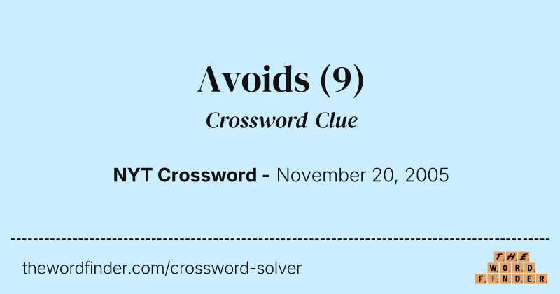 Avoids crossword clue image