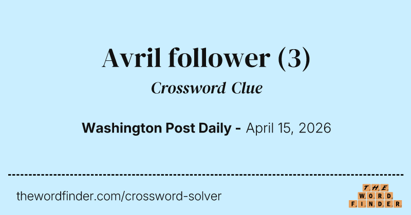 Avril follower crossword clue image