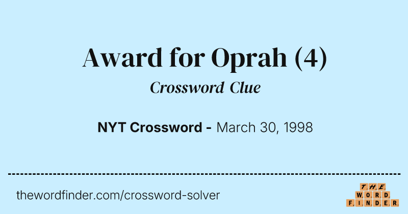 Award for Oprah crossword clue image