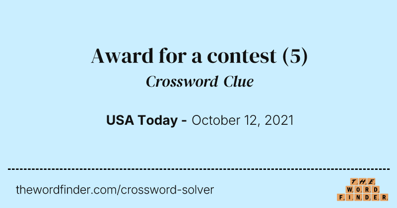 Award for a contest crossword clue image