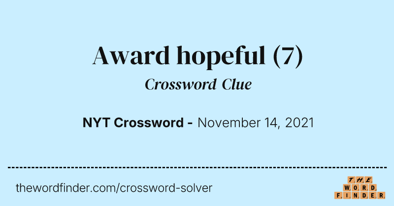Award hopeful crossword clue image