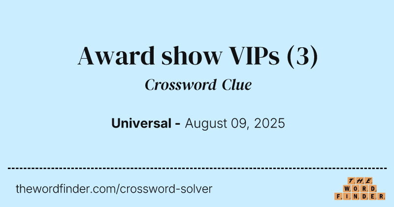 Award show VIPs crossword clue image
