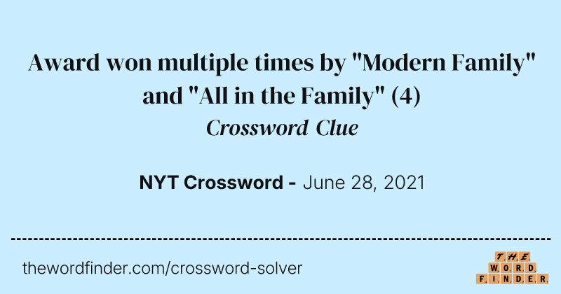 Award won multiple times by "Modern Family" and "All in the Family" crossword clue image